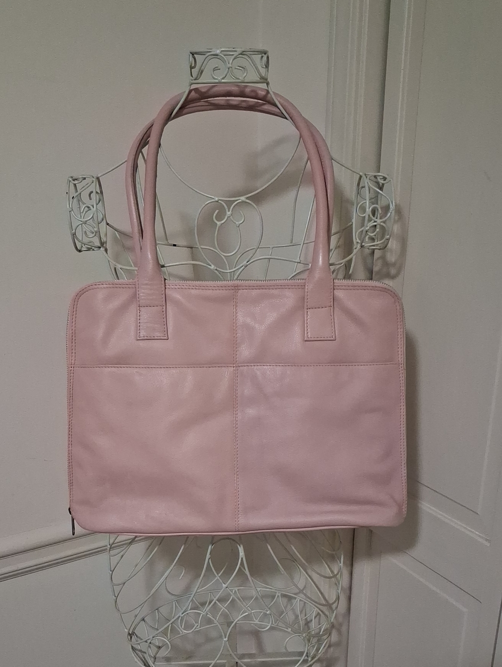 Women's Pink Leather Tote Bag